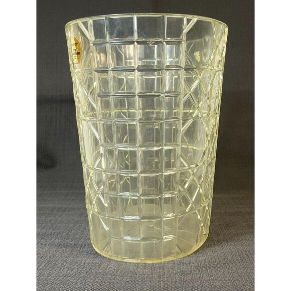 Vintage Aladdinware "Cut Crystal" Lucite Waste Basket MCM Mid Century - Picture 3 of 6